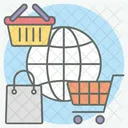 Publicidade Global Compras Internacionais Compras Em Todo O Mundo Ícone