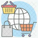 Publicidad Global Compras Internacionales Compras A Nivel Mundial Icono