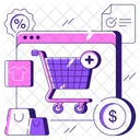 Compras Na Web Compras No Site Comercio Eletronico Icon