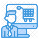 Compras En Linea Carrito De Compras Computadora Icono