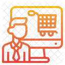 Compras En Linea Carrito De Compras Computadora Icono