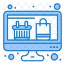 Compras En Linea Cesta En Linea Bolsa De Compras Icon