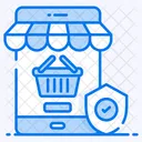 Compras Seguras En Linea Compras Seguras Comestibles Seguros Icono