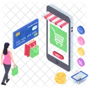 Compras En Linea Compras Digitales Comercio Electronico Icono