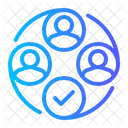 Verificar Trabajo En Equipo Colectivamente Icono