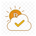 Comprobar Moneda En La Nube Bitcoin Moneda Digital Icono