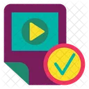 Comprobar Archivo De Video Video Verificado Video Aceptado Icon