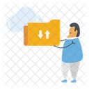 Dados Em Nuvem Download De Dados Upload De Dados Ícone