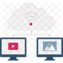 Computacion En La Nube Informacion En La Nube Almacenamiento En La Nube Icono
