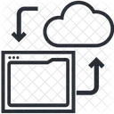 Computacion En La Nube Transferencia De Datos Sincronizacion De Datos Icono