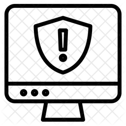 Perigoso no escudo com monitor de computador  Ícone