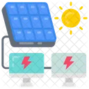 Computadora Alimentada Por Energia Solar Sistema Fotovoltaico Panel Solar Icono