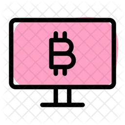 Bitcoin de computadora  Icono