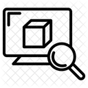 Cuadro en monitor de computadora con lupa  Icono