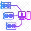 RAM De La Computadora De Mineria De Bitcoin Computadora De Mineria De Bitcoin Bitcoin Icono