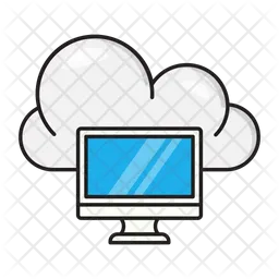 Computadora en la nube  Icono