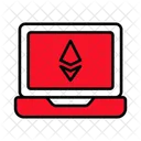 Computadora Portatil Ethereum Cadena De Bloques Icono