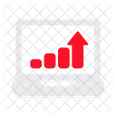 Computadora Portatil Grafico Marketing De Ventas Icono