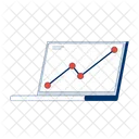 Computadora Portatil Grafico De Lineas Puntos De Datos Icono