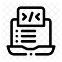 Computadora portátil con código  Icono