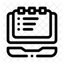 Computadora portátil con notas  Icono