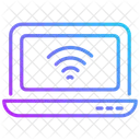 Portátil con ondas wifi  Icono