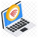 Computadora portátil conectada  Icono