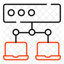 Computadora portátil conectada  Icono