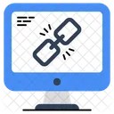 Computadora Vinculada Vinculacion En Linea Hipervinculo Icono