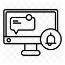 Computadora y notificación  Icono