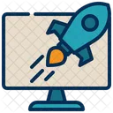 Computer Online Rocket Icon