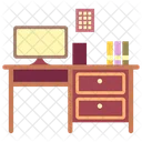 Computer Desk Furniture Icon