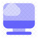 Computer Monitor Cloud Connection Icon