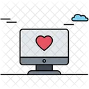 Computer Heart Screen Monitor Icon