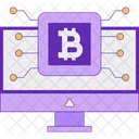 Computer Bitcoin Cryptocurrency Icon
