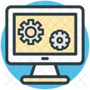 Computer Display Gears Icon