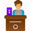 Computer Cubicle Desk Icon