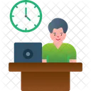 Computer Employee Hour Icon