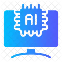 Computer Artificial Intelligence Reverse Engineering Icon