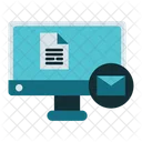 Computer And Envelope  Icon
