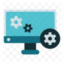 Computer And Gear  Icon