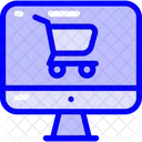 Computer and shopping cart  Icon
