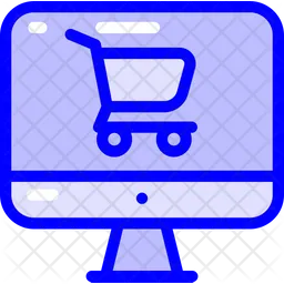 Computer and shopping cart  Icon