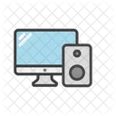 Computer And Speaker  Icon