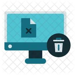 Computer And Trash  Icon