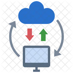 Computer Backup And Restore Icon - Download in Flat Style