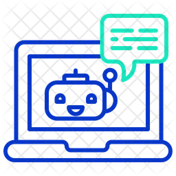Computer Bot Icon - Download in Line Style