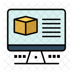 Computer Box Icon - Download in Colored Outline Style