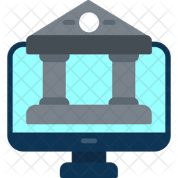Computer Building Icon - Download in Flat Style