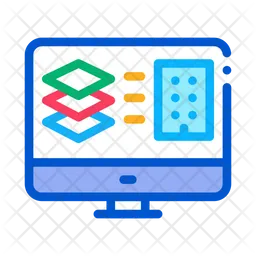 Computer Building Plan  Icon